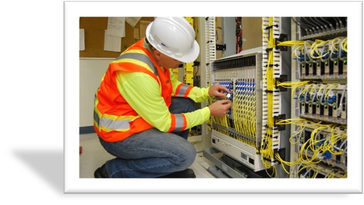 Man working on technology infrastructure