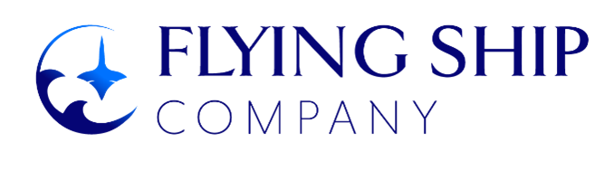 Flying Ship company color blue logo